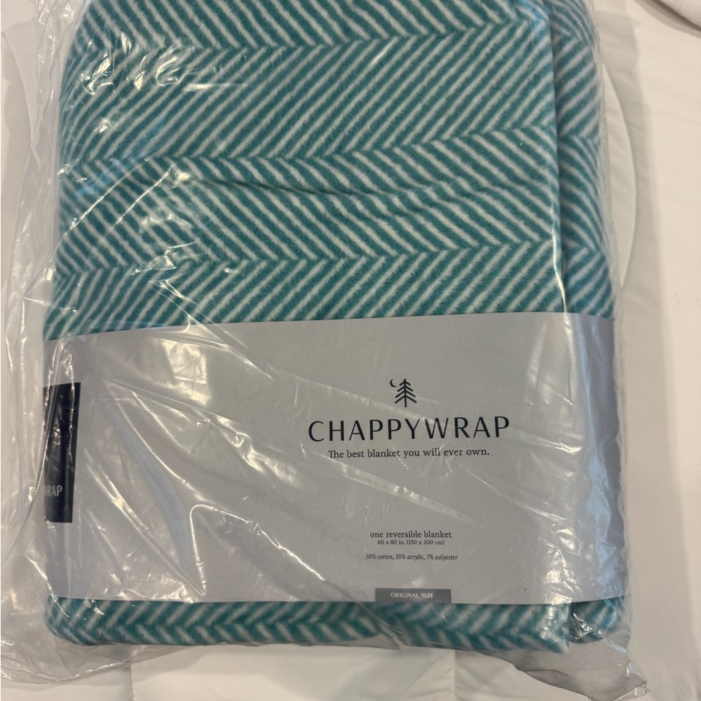 ChappyWrap Harborview Herringbone Turquoise  Blanket